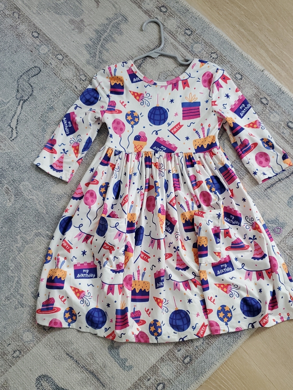 Mila & Rose Happy Birthday Girls Party Celebration Pocket Twirl Dress Sz5-6